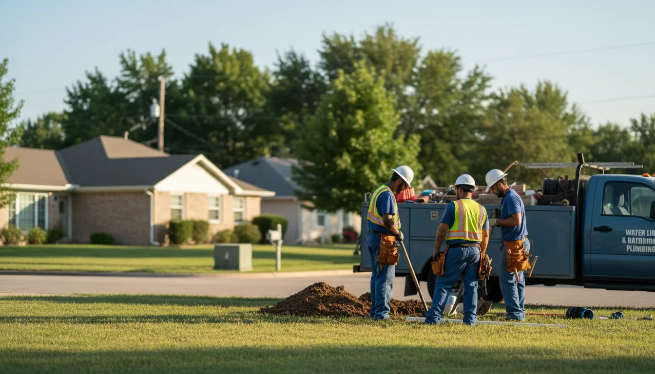 Residential water line and bathroom plumbing service in Medford, MA